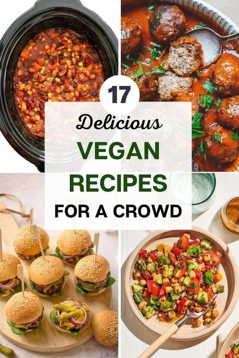 Vegan Recipes for a Crowd That Everybody Loves! Easy Vegan Dinner Party Recipes, Easy Vegan Potluck Recipes, Vegan Potluck Ideas, Dinner Party Recipes Vegetarian, Vegan Dinner Party Recipes, Potluck Vegan, Vegan Party Recipes, Dinner Party Food Ideas, Recipes For Large Groups