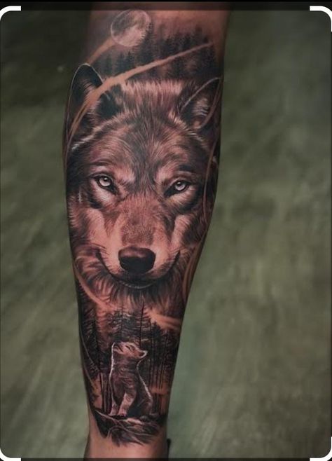 Wolf Tattoo Leg Men, Wolf Leg Tattoo Men, Wolf Calf Tattoo Men, Best Leg Tattoos Men's, Calf Tattoo Men, Best Leg Tattoos, Leg Tattoo Men, Calf Tattoo, Leg Tattoo