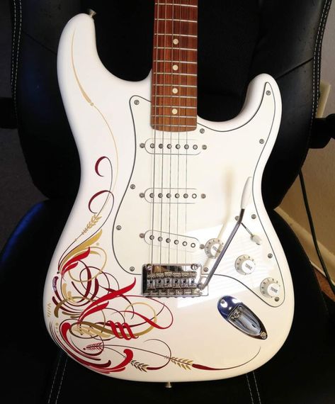 Pinstripe Art, Guitar Acoustic, Pinstriping Designs, Rat Rods Truck, Guitar Collection, Country Rock, Pinstriping, Custom Guitars, Pin Stripe