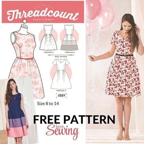 Free Sewing Pattern 20 Gorgeous Free Sewing Patterns For Dresses Sewing Pinterest Robe Diy, Diy Sy, Dresses By Pattern, Dress Patterns Free, Trendy Sewing, Pattern Sewing, Free Dresses, Vestidos Vintage, Dress Sewing