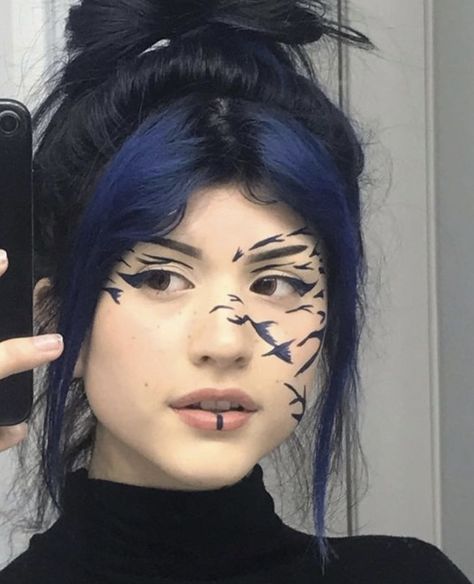 Fantasy Make-up, Anime Cosplay Makeup, Anime Makeup, Face Art Makeup, Alternative Makeup, Braut Make-up, Edgy Makeup, Makeup Eye Looks, Dark Makeup