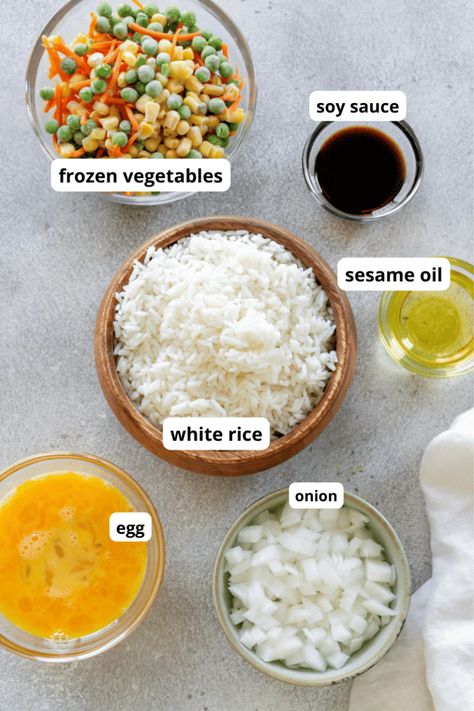 Leftover White Rice, Vegetable Fried Rice Recipe, White Rice Recipes, Fried Brown Rice, Vegetable Fried Rice, Leftover Rice, Cooking White Rice, Raw Vegetables, Fried Vegetables