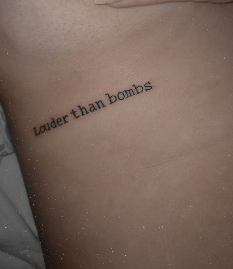 BTS tatto louder than bombs Small Bts Tattoos, Bts Small Tattoos, Mini Tattoos Bts, Bts Army Tattoo Ideas, Bts Tatoos Idea, Bts Related Tattoos, Bts Tattoos Ideas, Mini Hand Tattoos, Subtle Bts Tattoo