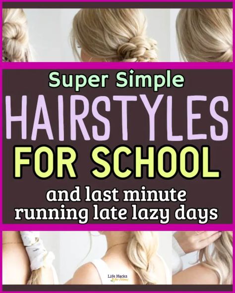 5-Minute Lazy EASY Hairstyles For School or Work-June 2023 Easy French Braid, Lazy Girl Hairstyles, Wash And Blow Dry, Quick Hairstyles For School, Easy Work Hairstyles, Lazy Day Hairstyles, Romantic Questions, Cute Hairstyles For School, Lazy Hairstyles