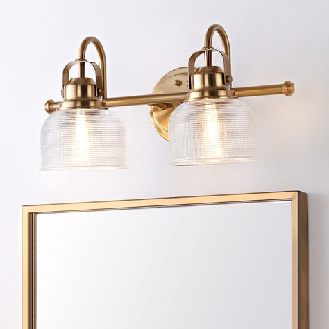 With a hint of texture on the glass shade to blur the glare of the bulb, this elegant sconce is perfect for a bathroom or vanity setting that calls for bright, but not harsh, light. Above a mirror or vanity, you'll find this stylish piece the perfect addition to your morning makeup routine, as it is compatible with a variety of bulbs. Also versatile within any style of decor, we particularly love seeing these in bathrooms and kitchens, where the arch of the light's arm is reminiscent of the curv Morning Makeup Routine, Farmhouse Vanity Lights, Glam Lighting, Morning Makeup, Farmhouse Vanity, Led Vanity Lights, Led Vanity, Bath Vanity Lighting, The Arch