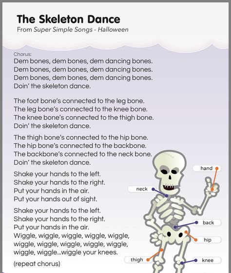 Knee Bones, Human Body Projects, October School, Kids Rhymes, Flannel Board Stories, Super Simple Songs, Fall Bulletin Boards, Dry Bones, School Songs