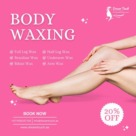 Get silky smooth for less! Enjoy 20% off our waxing services now. Don't miss out! 💫| Follow To Check Out More @dreamtouchdubai #wax #waxing #waxmelts #waxingtips #waxingsalon #waxmeltlovers #underarmwax #legwaxing #brazilianwax #bikiniwax #brazilianwaxing #bikiniwaxing #salon #beauty #beautytips #fashion Hollywood Waxing, Ear Wax Removal Kits, Sugar Wax Diy, Underarm Waxing, Waxing Kits & Supplies, Lip Waxing, Surfboard Wax, Waxing Tips, Waxing Salon