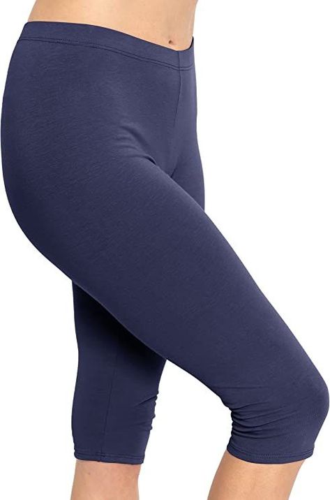 STRETCH IS COMFORT Women's Knee-Length Leggings | Stretchy Leggings | Cotton Spandex | X-Small-7X Adult Knee Length Leggings, Ruched Leggings, Ankle Length Leggings, Comfy Leggings, Stretchy Leggings, White Leggings, Team Wear, Plus Size Leggings, Cotton Leggings