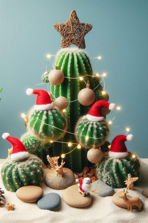 #BEAUTY, #RELATIONSHIPS #Fashion #Animals #Outfits #Winter Outfits #Animals Cactus Christmas Tree, Arizona Christmas, Cactus Christmas Trees, Cactus Christmas, Cactus Care, Lush Lawn, Creative Christmas Trees, Faux Snow, Shatterproof Ornaments