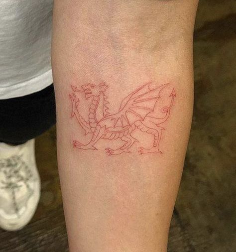 Welsh Dragon Tattoo, Welsh Tattoo, Dragon Tattoo Meaning, Red Dragon Tattoo, Small Dragon Tattoos, Inner Forearm Tattoo, Mark Tattoo, Will Herondale, Dragon Tattoo For Women