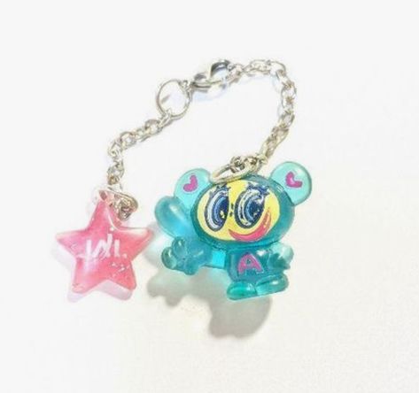 Angel Blue Japan, Kawaii Keychain Charms, Gyaru Keychain, Kawii Keychains, Cutecore Keychains, Japanese Kawaii Keychains, Emo Accessories, Blue Keychain, Cool Keychains