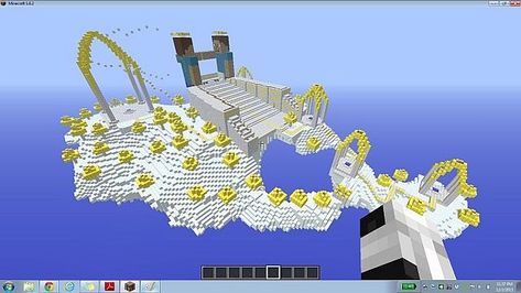 Heaven Minecraft Project Minecraft Heaven, Fun Table Decorations, Floating Structure, Blueberry Tree, Minecraft Seeds, Minecraft Blocks, Instead Of Flowers, Cube Toy, Minecraft Map