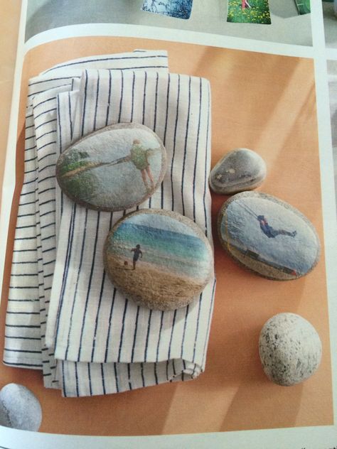 Decoupage photos on rocks using rice paper for paperweights Father's Day Crafts For Kids, Handmade Father's Day Gifts, Easy Fathers Day Craft, Outdoor Crafts, First Fathers Day Gifts, Dads Favorite, River Rocks, Diy Father's Day Gifts, Father's Day Diy