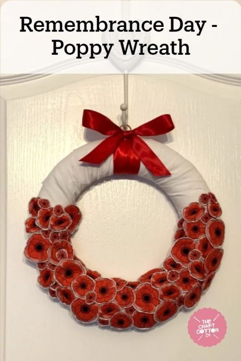 Poppies for remembrance... make a statement wreath to show your respect. Remembrance Day Wreaths, Remembrance Day Poppy, Poppy Wreath, Remembrance Day, The Craft, Free Tutorial, 4th Of July Wreath, Poppies, Christmas Wreaths