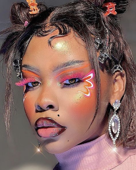 Creative Makeup Looks Black Women, Makeup Looks Black Women, Makeup For Black Skin, Vegan Milk, Alternative Makeup, Dope Makeup, Edgy Makeup, Cute Makeup Looks, Creative Eye Makeup