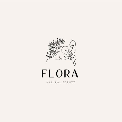 Hair Salon Art, Logo Skincare, Minimal Logo Design Inspiration, Makeup Artist Logo Design, Sketch Logo, Typo Logo Design, Logo Online Shop, Face Line Art, Floral Logo Design