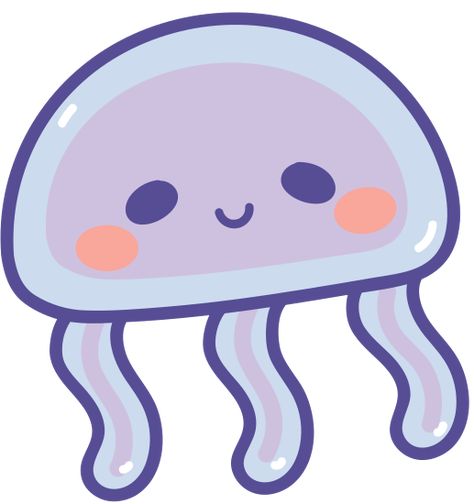 Cute Cartoon Jellyfish - Icons by Canva Cute Jellyfish Drawing Easy, Jellyfish Cute Drawing, Jelly Fish Cartoon, Cute Jellyfish Drawing, Under The Sea Artwork, Jellyfish Icon, Cartoon Jellyfish, Cute Jellyfish, Fish Cartoon