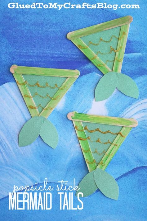 Popsicle Stick Mermaid Tails - Kid Craft Weaving Paper, Under The Sea Crafts, Mermaid Crafts, Mermaid Diy, Sea Crafts, Kids Crafting, Ocean Crafts, Rainbow Crafts, Kid Craft