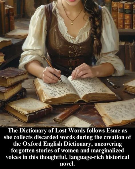 The Dictionary of Lost Words by Pip Williams is a historical novel set in the late 19th and early 20th centuries, during the creation of the Oxford English Dictionary. The story follows Esme, a young girl who grows up in the "Scriptorium," where words are meticulously defined. As Esme discovers words that are discarded or ignored-particularly those relating to women and the lower classes-she begins collecting them, creating her own dictionary of forgotten words. The novel explores themes of language, power, and the stories that get lost in history, offering a unique perspective on the significance of words in shaping society. Sources: - Williams, Pip. The Dictionary of Lost Words, 2020. - The Guardian, "The Lost Words That Shape Women's Stories," 2021. - Booklist, "A Review of The Dictiona The Dictionary Of Lost Words, Dictionary Of Lost Words, Oxford English Dictionary, Oxford English, English Dictionary, Unique Perspective, English Dictionaries, Historical Novels, Book Lists