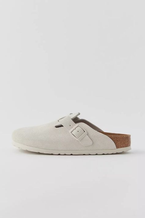 Birkenstock Boston Soft Footbed Suede Clog | Urban Outfitters Birkenstock Boston Soft Footbed, Boston Soft Footbed, Birkenstock Clog, Boston Clogs, Men's Shoes Accessories, Suede Clogs, Birkenstock Boston, Women Men Shoes, Clogs Shoes