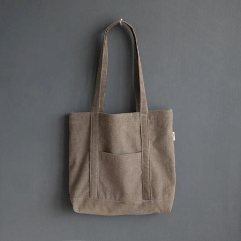 Corduroy Bag, Desain Tote Bag, Corduroy Tote Bag, Tote Bag With Pockets, Tote Bags For School, Big Tote Bags, Big Pocket, Back To School Gift, School Gift