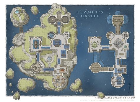 Wizards Academy - Fezmet's Castle by SirInkman.deviantart.com on @DeviantArt Mage Academy, Fantasy Map Maker, Village Map, Fantasy City Map, Building Map, Map Maker, Rpg Map, Pathfinder Rpg, Tabletop Rpg Maps