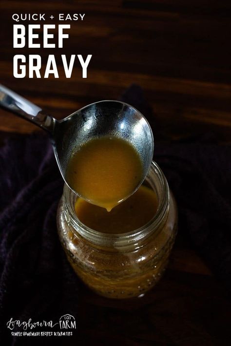 Learning how to make beef gravy is super easy! With just a few ingredients and a few minute, you can have homemade gravy on your table. Chicken Stock Gravy, Chicken Gravy From Broth, Easy Chicken Gravy, Homemade Beef Gravy, Homemade Beef Broth, Steak Soup, Roasted Beef, Pot Pie Filling, Beef Gravy