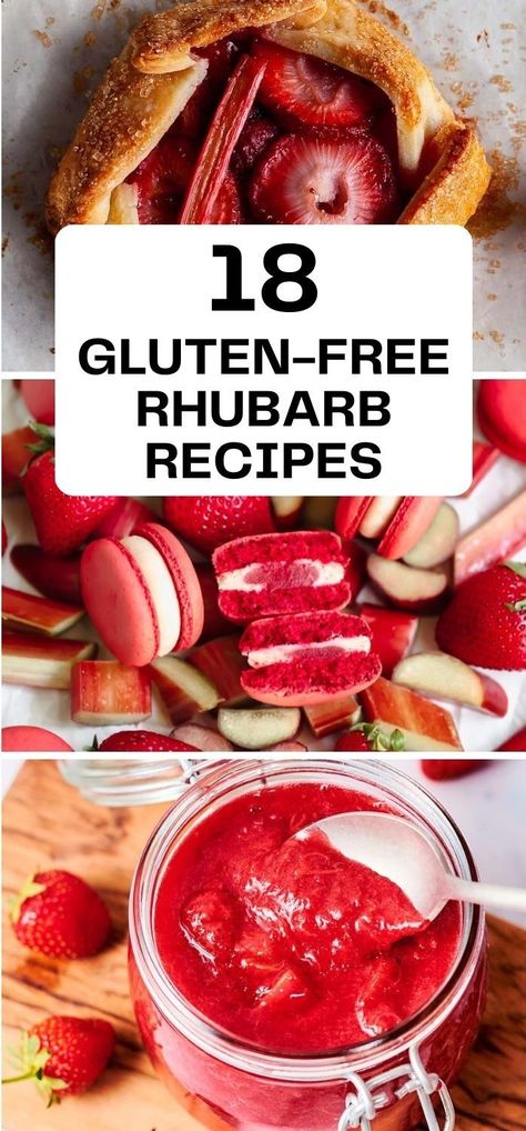 Gluten-Free Rhubarb Recipe collection Gluten Free Rhubarb Recipes, Healthy Rhubarb Recipes, Rhubarb Desserts Recipes, Strawberry Rhubarb Recipes, Rhubarb Cake Recipes, Compote Recipe, Gluten Free Cupcakes, Vegan Brunch, Recipes With Marshmallows