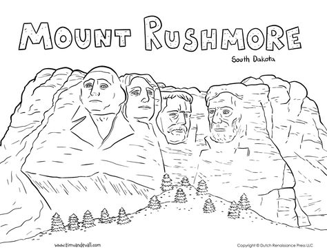 Social Studies Printables, Mont Rushmore, History Symbol, Forest Coloring Pages, Flag Coloring Pages, History Education, Free Printable Worksheets, Outline Drawings, Black Hills