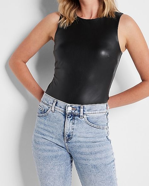 Leather Bodysuit Outfit, Bodysuit Outfit, Bodycon Bodysuit, Leather Bodysuit, Bodysuit Shirt, High Neck Bodysuit, Body Contour, Bodysuit Blouse, Body Suit Outfits