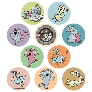 Mo Willems Sticker Sheets (Set of 20 Stickers) | The Eric Carle Museum of Picture Book Art Mo Willems Author Study, Piggie And Elephant, Madeline Book, Knuffle Bunny, Library Project, Christian Robinson, Rainbow Activities, Character Stickers, Mo Willems