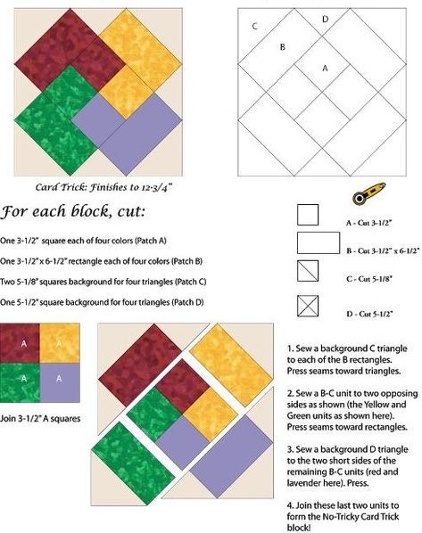 Free Patterns of QUILTING | This is a perfect tutorial for a quilt of card tricks | Facebook Card Trick Quilt Pattern Free Printable, Optical Illusion Quilts Patterns Free, Card Trick Quilt Pattern, Quilting Patterns Free, Card Trick Quilt, Optical Illusion Quilts, Christmas Quilting, Card Tricks, Quilting Patterns