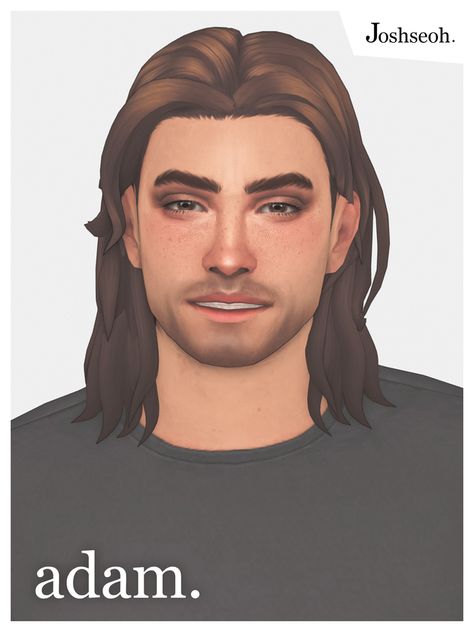 Mens Hair Long, Sims 4 Hair Male, Sims 4 Mm Cc, Male Hair, Hippie Hair, Normal Map, Sims 4 Mm, Sims Hair, Sims 4 Cas