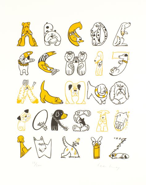 Dog Alphabet, Inspiration Typographie, Alphabet Gifts, Doodle Alphabet, Doodle Fonts, Gifts For Dog Lovers, Creative Lettering, Doodle Lettering, Alphabet Art