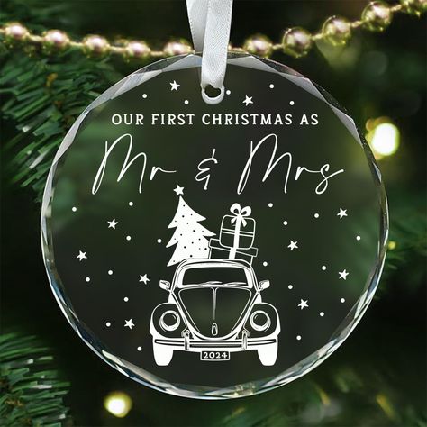 PRICES MAY VARY. Just Married Decorations: This stunning "1st Christmas Married" ornament is the perfect way to commemorate your special first holiday season as a couple. A heartfelt keepsake that beautifully symbolizes your love and commitment. Ideal for wedding ornament, future mr and mrs gifts, wedding registry gifts, wedding decoration, personalized christmas ornaments. Thoughtful Wedding Gifts for Couples 2024: Delight the special couple with our exquisite bridal gift - first Christmas toge Gifts For Engaged Couple, Engaged Gifts, Married Christmas Ornament, Wedding Registry Items, First Christmas Together Ornament, Wedding Christmas Ornaments, Wedding Gifts For Newlyweds, Thoughtful Wedding Gifts, Gifts For Bride