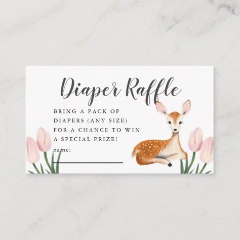 $0.3 | Deer Baby Shower Pink Diaper Raffle Ticket - oh deer, baby shower, pink, flower, floral, botanical, girl shower, fawn, woodland, diaper raffle ticket Deer Baby Shower Girl, Deer Baby Showers, Deer Girl, Baby Shower Pink, Deer Baby, Woodland Deer, Elephant Baby Shower Invitations, Baby Shower Invitation Cards, Woodland Baby Shower Invitations