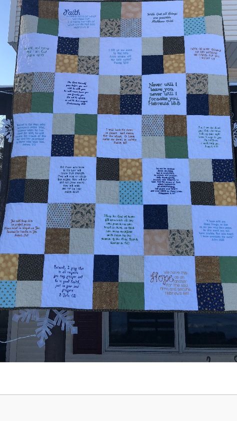 Wedding Quilts Ideas Simple, Signature Quilts Ideas, Prayer Quilts Ideas, Wedding Quilt Ideas, Scripture Quilt, Bq Quilts, Wedding Guest Quilt, Guest Quilt, Autograph Quilt