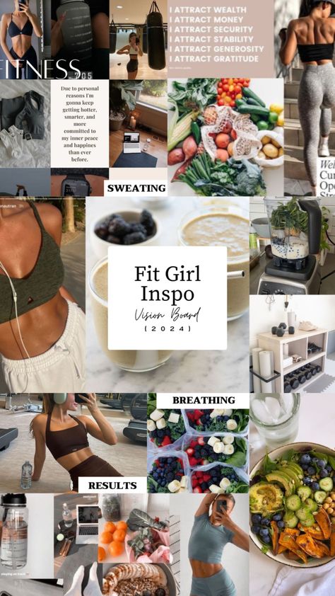 Productive Lifestyle, Faster Way To Fat Loss, Healthy Aesthetic, Creating A Vision, Girl Motivation, Fitness Vision Board, Aesthetic Motivation, Aesthetic Fitness, Workout Space