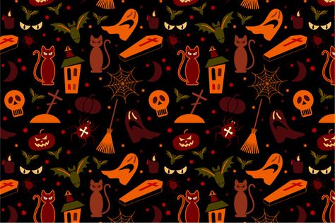 Check out 2 Halloween Seamless Pattern by Sunny_Lion on Creative Market Halloween Desktop Background, Happy Halloween Quotes Funny, Cute Background Pictures, Happy Halloween Quotes, Happy Halloween Pictures, Halloween Wallpaper Backgrounds, Wallpaper Seamless, Halloween Background, Seamless Wallpaper