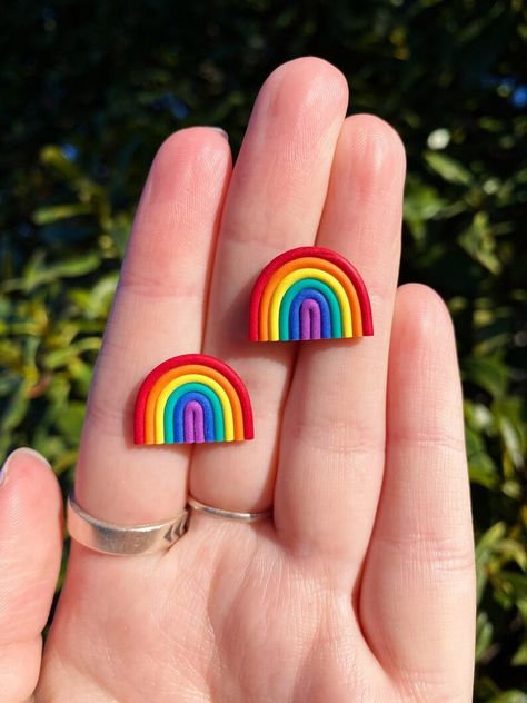 PRIDE Earrings Pride Studs Rainbow Earrings Pride Collection LGBTQ Clay Earrings Hippie Earrings Cute Earrings - Etsy Rainbow Earrings Clay, Polymer Clay Pride Earrings, Pride Clay Earrings, Alcohol Store, Pride Diy, Easy Polymer Clay, Pride Earrings, Pride Jewelry, Pride Jewellery