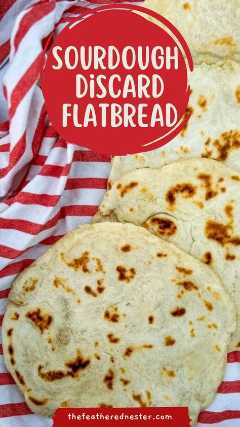 Sourdough discard flatbread is a great way to use up leftover sourdough discard. This easy to follow sourdough recipe is perfect for making flatbread, naan, pita, or flour tortillas! Once your flatbread is made, add your own toppings. This is a wonderful weeknight recipe that can be used as a starter for many dinner ideas. Sourdough Discard Flatbread, Discard Flatbread, Sourdough Flatbread Recipe, Sourdough Flatbread, Sourdough Recipe, Sandwiches Wraps, Flatbread Recipe, Homemade Bread Easy, Bisquick Recipes