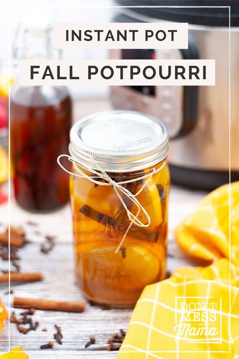 Also known as a simmering pot, Instant Pot Potpourri is a safe, natural alternative to burning candles, or spraying air fresheners. Fill your home with the scent of fall thanks to this instant pot fall potpourri. Pot Potpourri, Fall Potpourri, Simmering Pot, Holiday Potpourri, Homemade Potpourri, Diy Cleaning Products Recipes, Homemade Essential Oil, Mama Natural, Homemade Cleaning Solutions