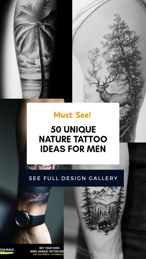 Are you looking for inspiration to connect with the wild through tattoos? Check out these 50 unique nature tattoo designs for men that reflect the beauty and power of the outdoors. From detailed forests to majestic mountains and calming waves, you'll find art that captures your love for nature. Tattoos are way more than just decoration; they can symbolize your adventurous spirit and the places you hold dear. Explore this vibrant collection, and get inspired for your very own nature tattoo! Cross And Nature Tattoo, Male Nature Tattoo, Tattoo Of Mountains, Hiking Tattoo For Men, Nature Tattoo Ideas For Men, Nature Tattoos Men, Nature Tattoo For Men, Nature Tattoos For Men, Nature Themed Tattoos