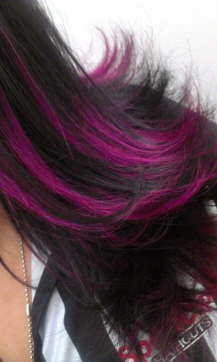 Colorful hair black and purple Dreamy Hair, Magenta Hair, Color Tips, Colored Hair Tips, Gorgeous Hair Color, Different Hair Colors, Awesome Hair, Colorful Hair, Hair Color And Cut