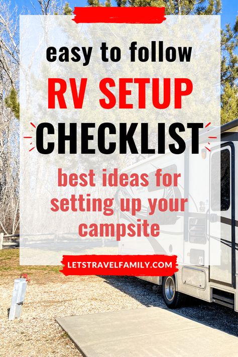 Camper Checklist, Rv Checklist, Rv Camping Checklist, Rv Campsite, Rv Camping Tips, Rv Organization, Travel Trailer Camping, Tent Campers, Camper Life