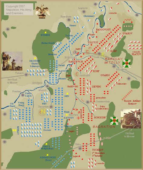 Map of Battle of Borodino, 1812 Borodino 1812, Wwii Maps, Battle Of Borodino, Strategy Map, Military Tactics, Grand Army, Military Ranks, Holy Roman Empire, Napoleon Bonaparte