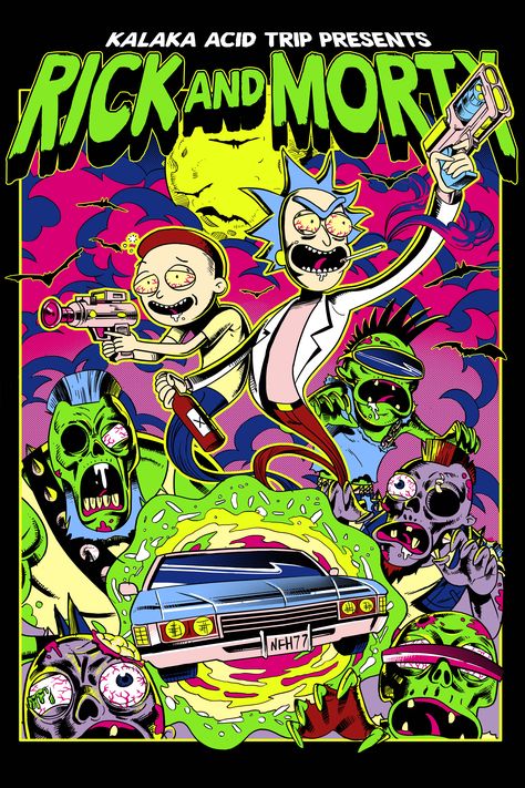 Rick And Morty Image, Rick And Morty Drawing, Rick And Morty Stickers, Rick And Morty Poster, Trippy Wallpaper, Graphic Tshirt Design, Cowboy Bebop, Art Collage Wall, 가을 패션