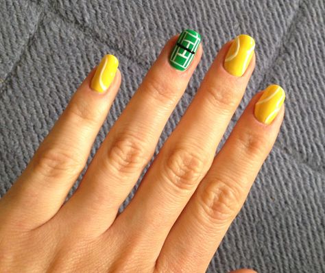 Wimbledon nails! Tennis Inspired Nails, Tennis Nail Art, Tennis Nails Designs, Wimbledon Nails, Tennis Nails, Sports Nail Art, Sports Nails, Tennis Aesthetic, Tennis Party