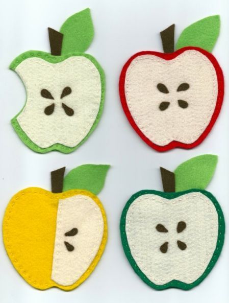 Felt Apple, Apple Applique, Felt Bookmark, Felt Coasters, Purse Crafts, Felt Food, Felt Craft, Felt Projects, Felt Diy