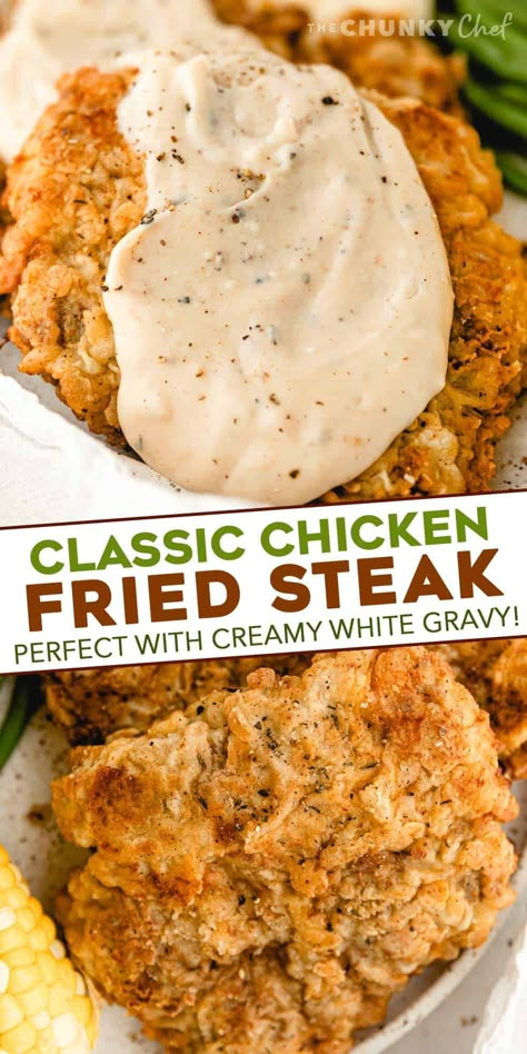 Breaded Chicken Fried Steak, Chicken Fried Steak With Chicken, Chicken Fried Beef, Chicken Fried Steak And Gravy Recipe, Chicken Fried Steak No Buttermilk, Chicken Fried Steak Buttermilk, Chicken Fried Steak With Ground Beef, Fried Steak Dinner Ideas, Classic Chicken Fried Steak